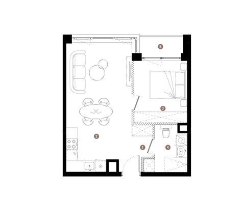 Plan 2 pok. 41m²