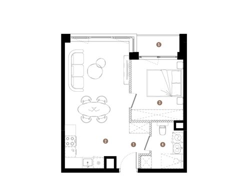 Plan 2 pok. 41m²