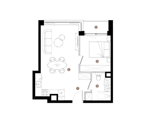 Plan 2 pok. 42m²