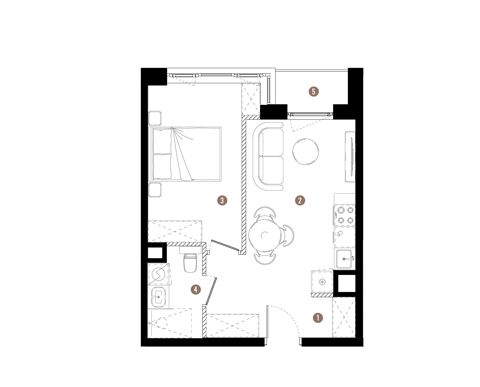 Plan 2 pok. 35m²