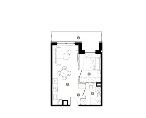 Plan 2 pok. 36m²