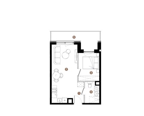 Plan 2 pok. 36m²