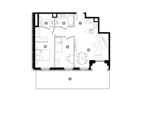 Plan 3 pok. 62m²