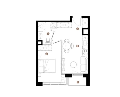 Plan 2 pok. 35m²
