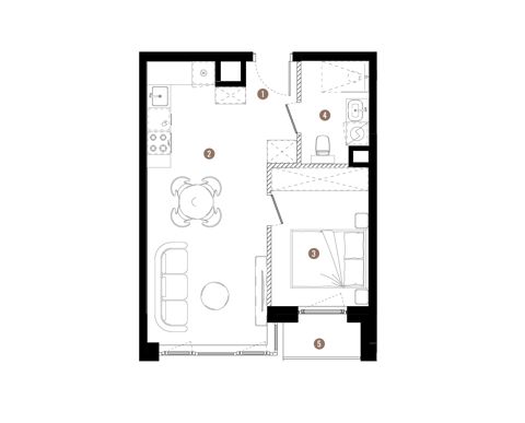 Plan 2 pok. 37m²
