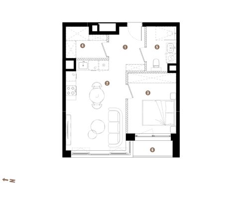 Plan 2 pok. 42m²