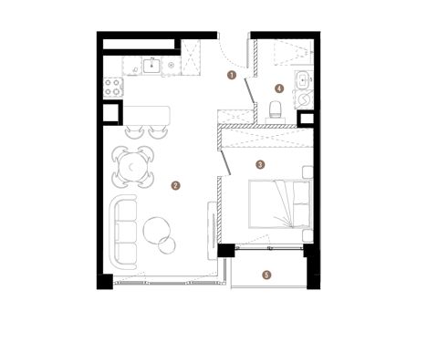 Plan 2 pok. 42m²