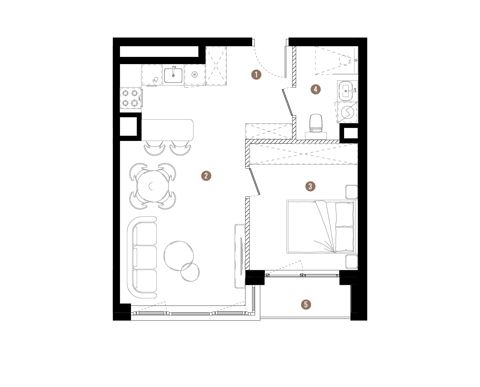 Plan 2 pok. 43m²