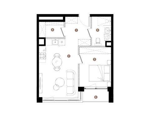 Plan 2 pok. 41m²