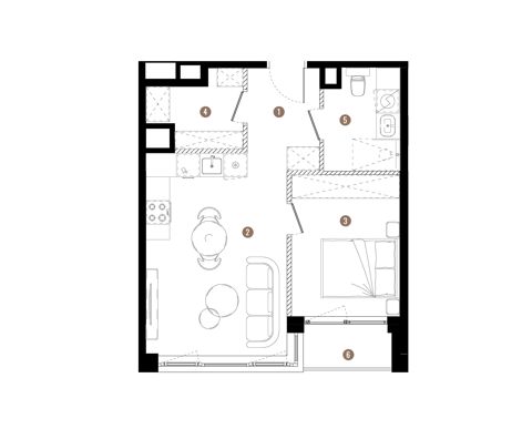 Plan 2 pok. 41m²