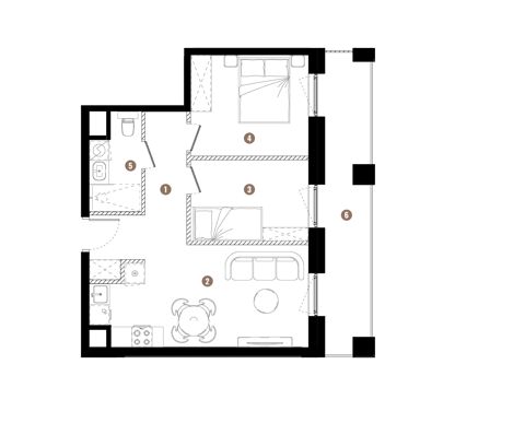 Plan 3 pok. 47m²
