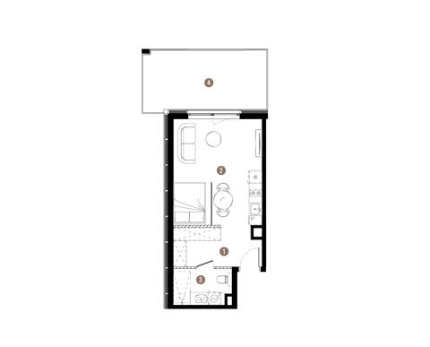 Plan 1 pok. 32m²