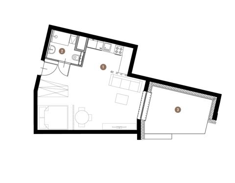 Plan 1 pok. 36m²