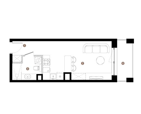 Plan 1 pok. 28m²
