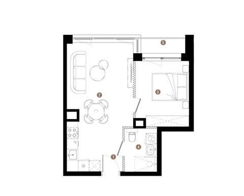 Plan 2 pok. 37m²