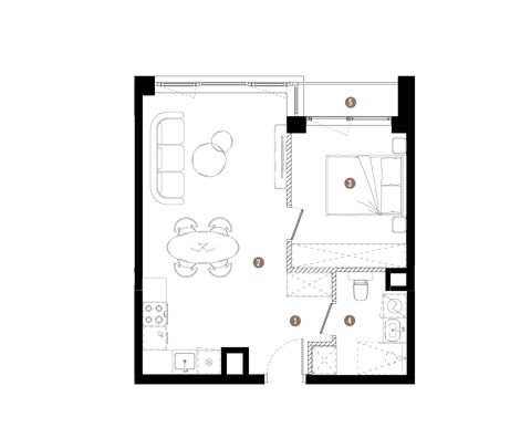 Plan 2 pok. 41m²