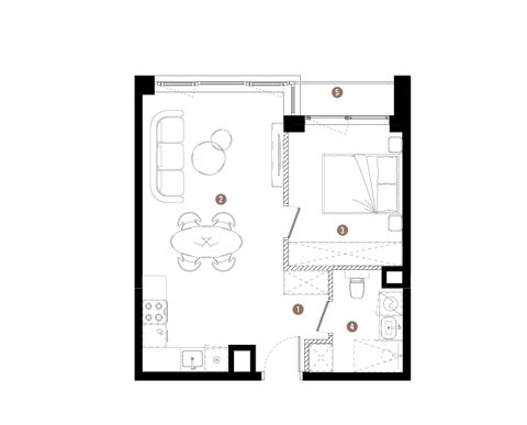 Plan 2 pok. 41m²