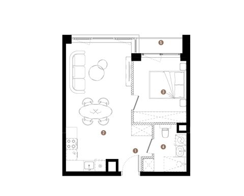 Plan 2 pok. 41m²