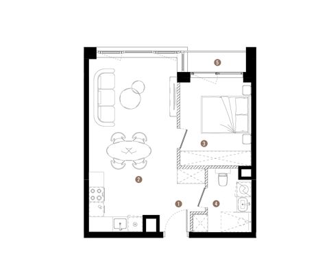 Plan 2 pok. 41m²