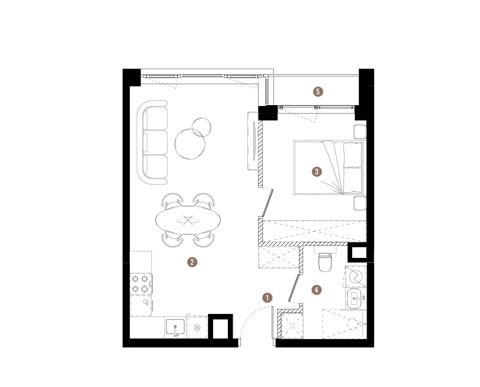 Plan 2 pok. 41m²