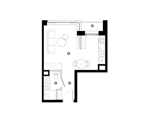 Plan 1 pok. 28m²