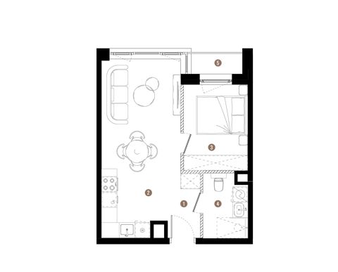 Plan 2 pok. 36m²