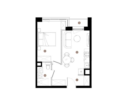 Plan 2 pok. 35m²