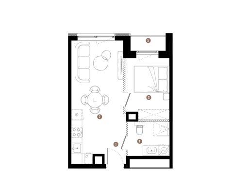 Plan 2 pok. 33m²