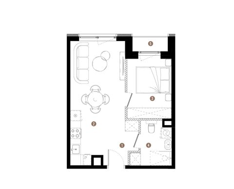 Plan 2 pok. 36m²