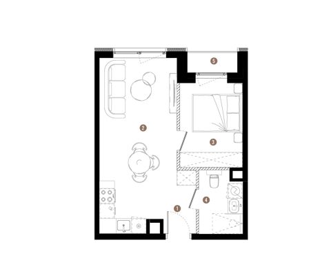 Plan 2 pok. 36m²