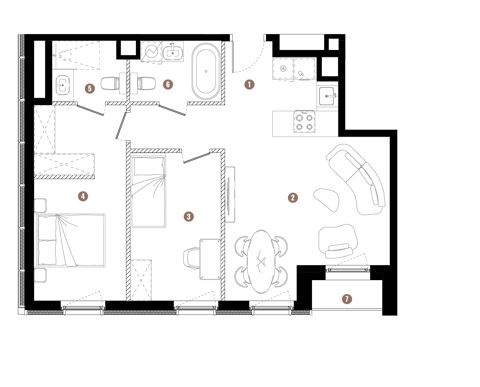 Plan 3 pok. 62m²