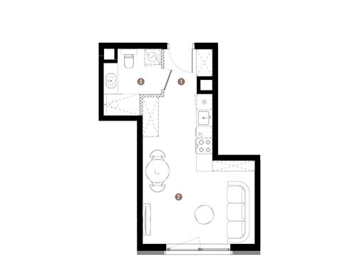 Plan 1 pok. 27m²