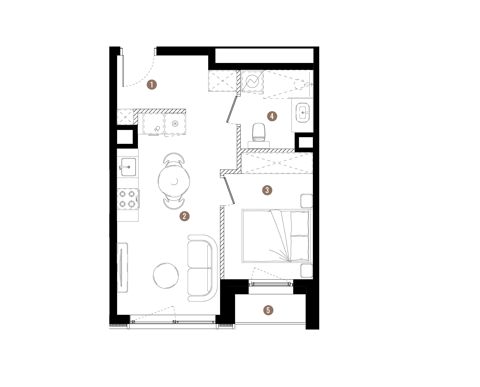 Plan 2 pok. 35m²