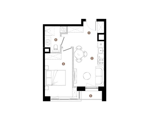 Plan 2 pok. 35m²