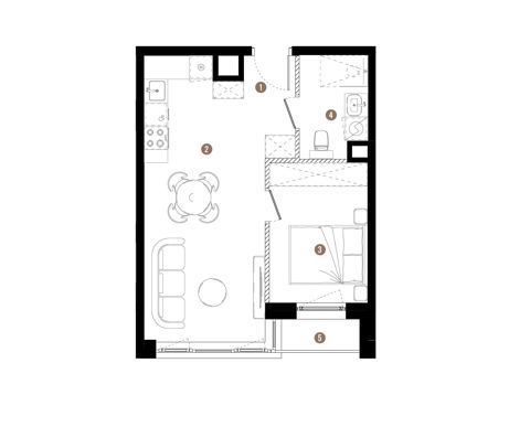 Plan 2 pok. 37m²