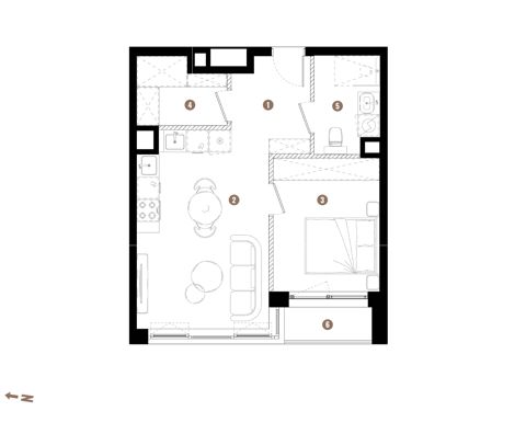 Plan 2 pok. 42m²