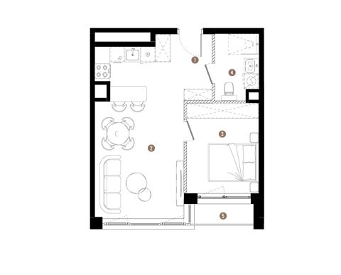 Plan 2 pok. 42m²
