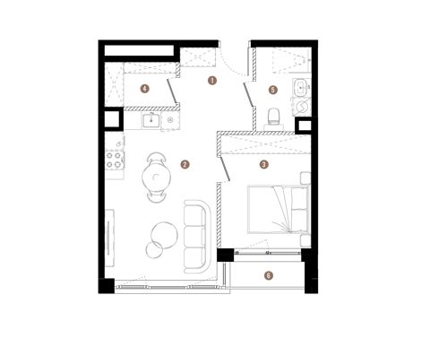 Plan 2 pok. 41m²