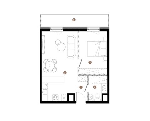 Plan 2 pok. 43m²