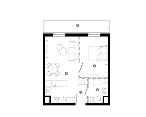 Plan 2 pok. 43m²