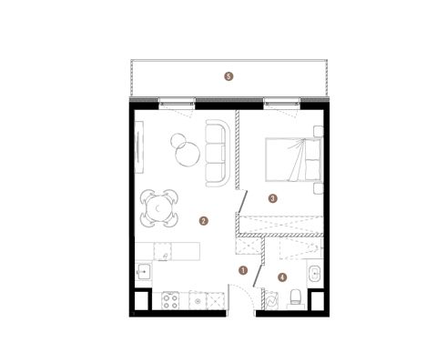 Plan 2 pok. 43m²