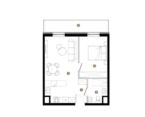 Plan 2 pok. 43m²