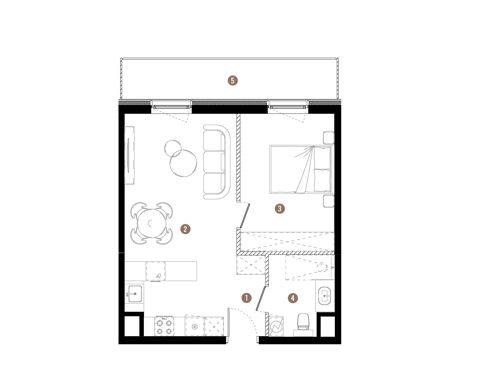 Plan 2 pok. 43m²