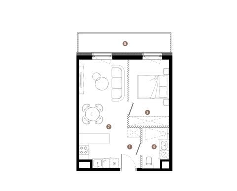 Plan 2 pok. 38m²