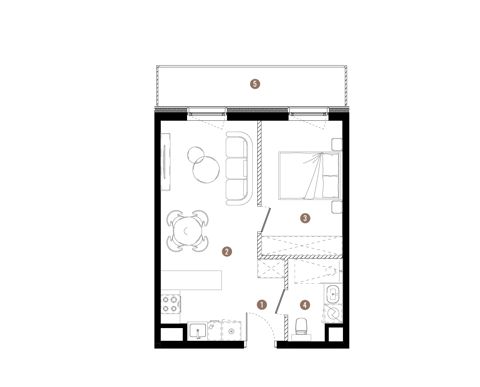 Plan 2 pok. 38m²