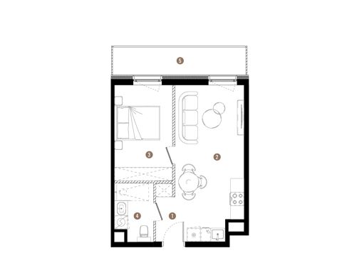 Plan 2 pok. 37m²