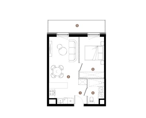 Plan 2 pok. 37m²