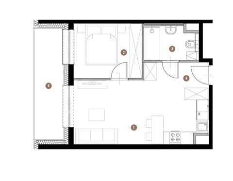 Plan 2 pok. 38m²