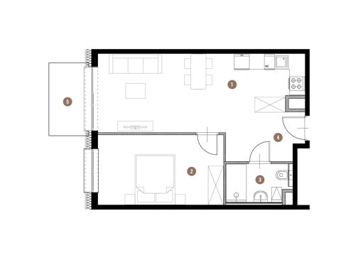 Plan 2 pok. 46m²