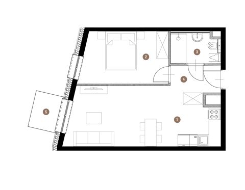 Plan 2 pok. 42m²